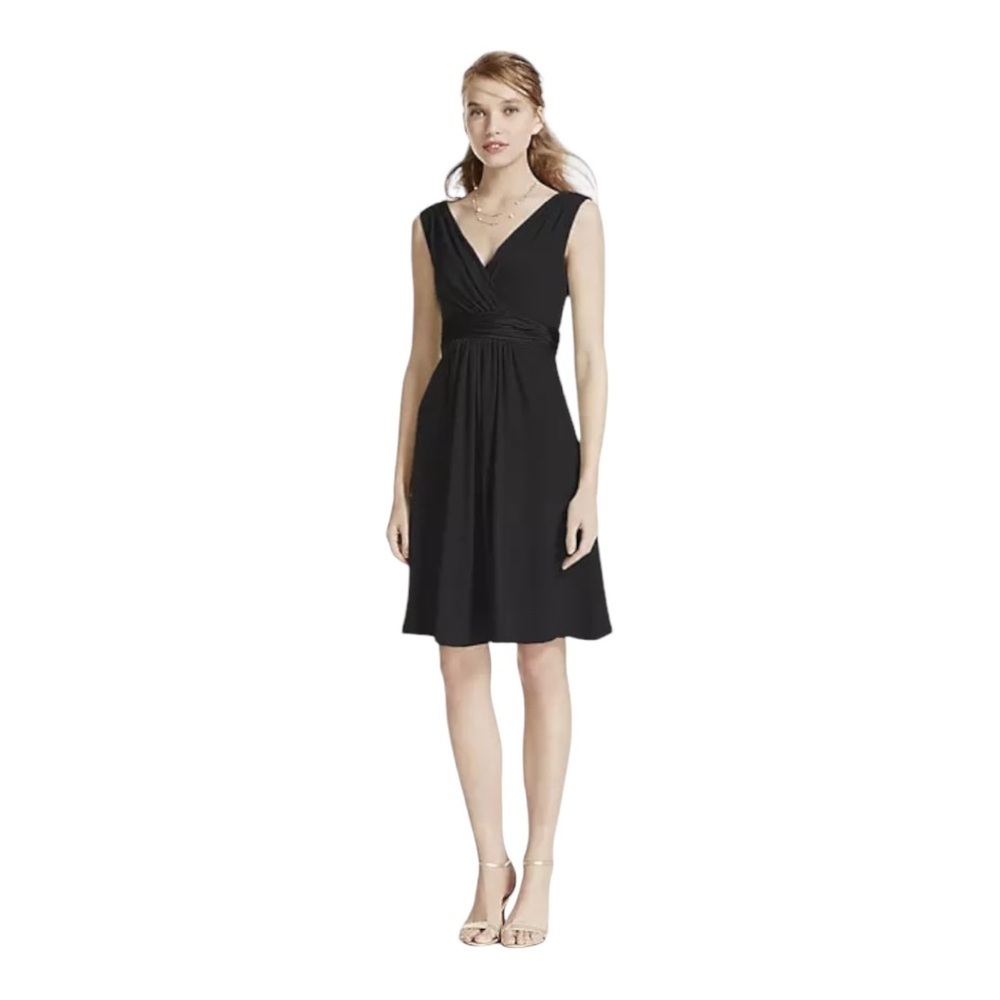 DAVID'S‎ BRIDAL Black Chiffon Cocktail Dress Size 8 A Line Wedding Guest